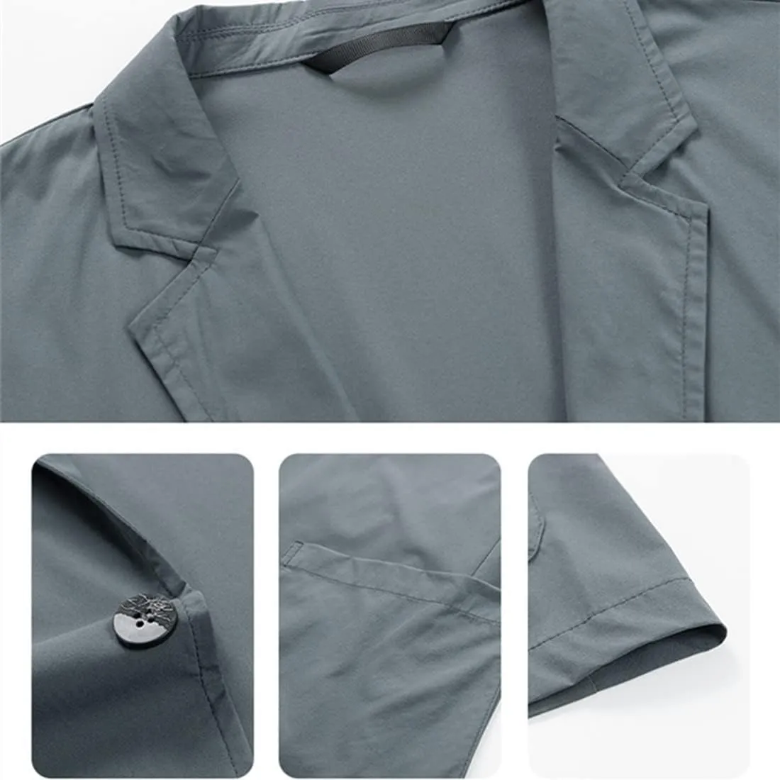 Mens Blazer Ice Silk Men Suit Sport Coat Lightweight Business Casual Blazers Two Buttons Slim Fit Coat for Men