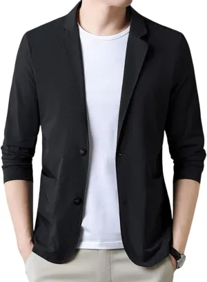 Mens Blazer Ice Silk Men Suit Sport Coat Lightweight Business Casual Blazers Two Buttons Slim Fit Coat for Men