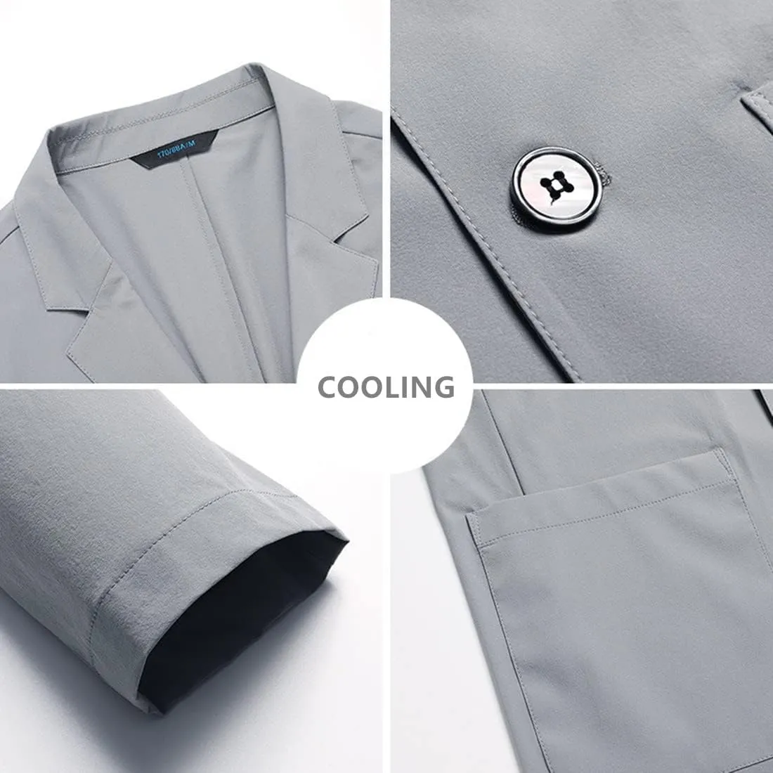 Mens Blazer Ice Silk Men Suit Sport Coat Lightweight Business Casual Blazers Two Buttons Slim Fit Coat for Men