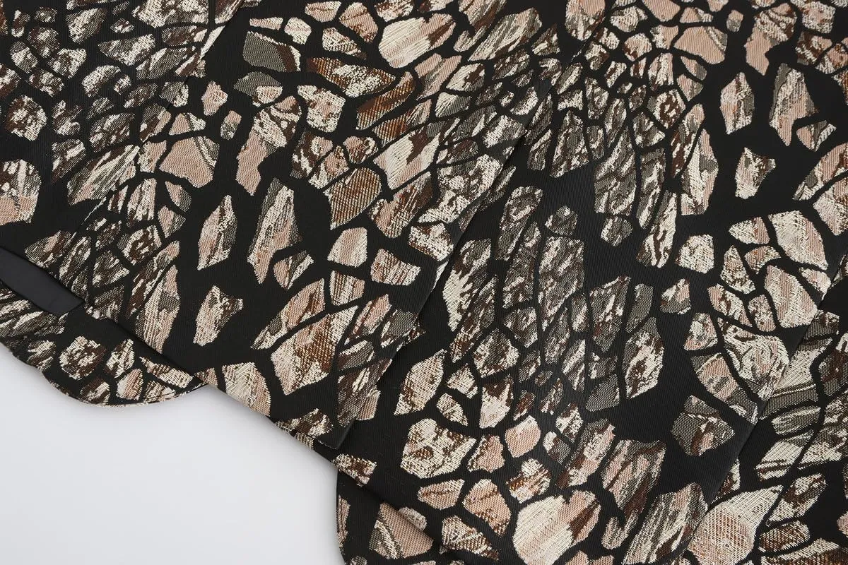 Men's Blazers Leopard Print Notched Lapel Suits Slim Fit Sequins Tuxedo Stylish Sport Coats Jackets