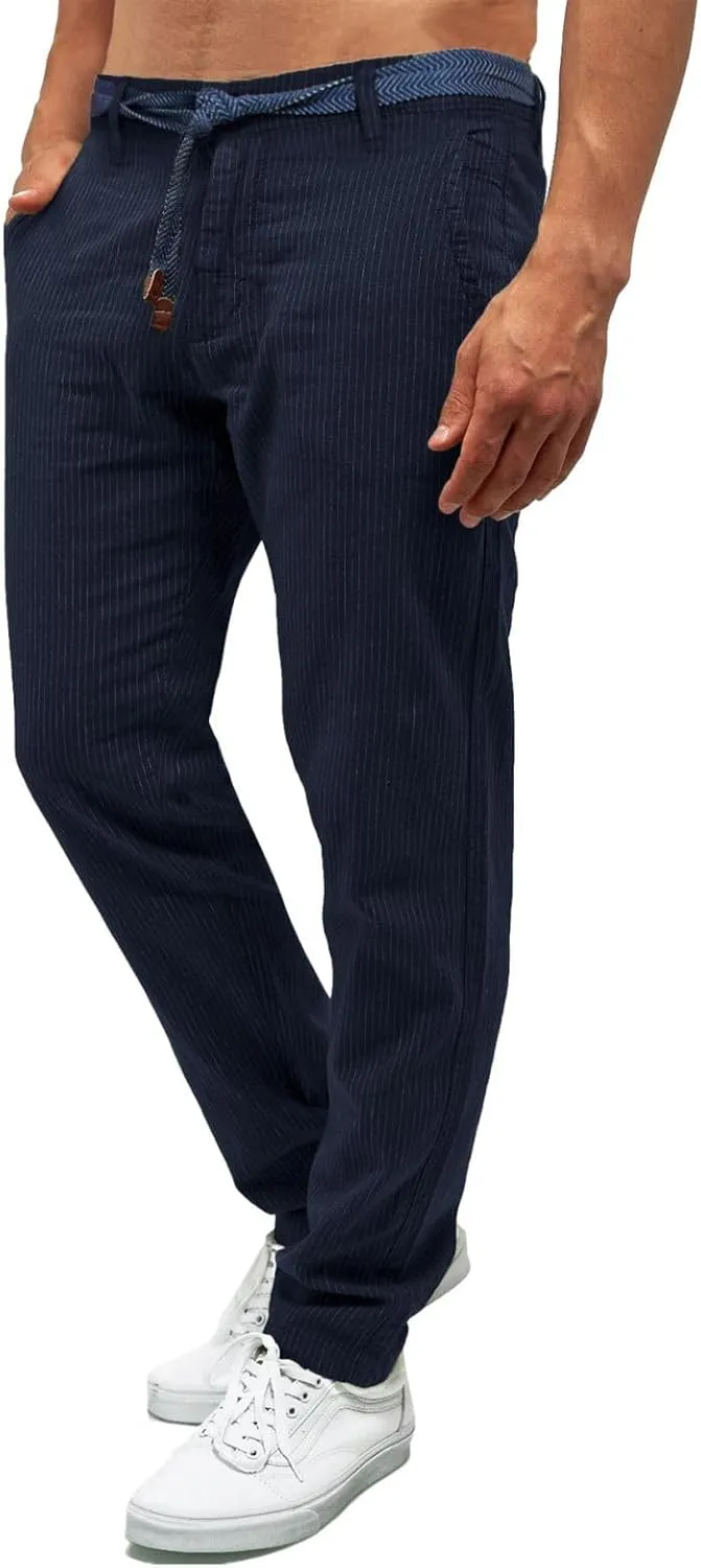 Men's Casual Corduroy Pants Comfy Pull on Elastic Waist Trousers Drawstring Cotton Pants