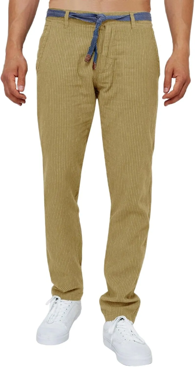 Men's Casual Corduroy Pants Comfy Pull on Elastic Waist Trousers Drawstring Cotton Pants