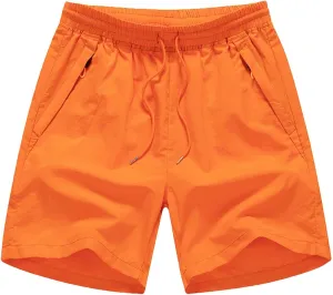 Mens Casual Elastic Waist Short Relaxed Drawstring Cargo Stretch Short Workout Lightweight Shorts