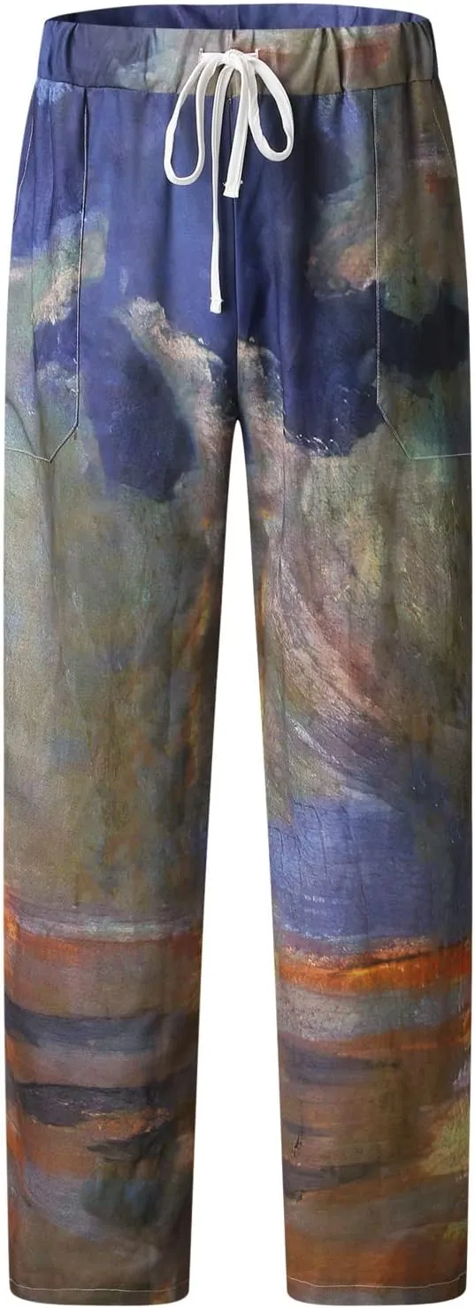 Mens Casual Pajama Shorts Elastic Waist Lounge Sleep Pants with Pockets Lightweight Loose Fit Fashion Pants