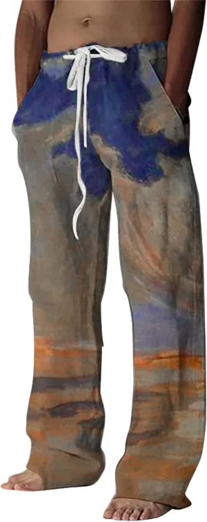 Mens Casual Pajama Shorts Elastic Waist Lounge Sleep Pants with Pockets Lightweight Loose Fit Fashion Pants
