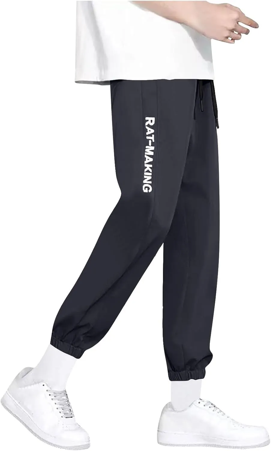 Men's Casual Sweatpants Elastic Waist Drawstring Stretch Lightweight Trousers Summer Outdoor Quick Drying Pants
