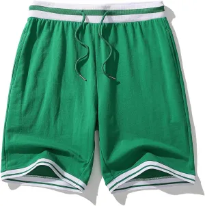 Mens Cotton Shorts Pajama Bottoms Sleepwear Knit Lounge Shorts With Drawstring & Pockets