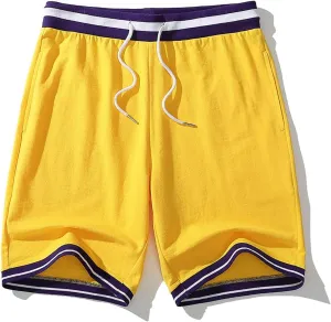 Mens Cotton Shorts Pajama Bottoms Sleepwear Knit Lounge Shorts With Drawstring & Pockets