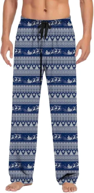 MenS Fleece Pajama Pants 3D Printed Loose and Trendy Drawstring Pants Bottoms Comfy Drawstring Sleepwear Mens