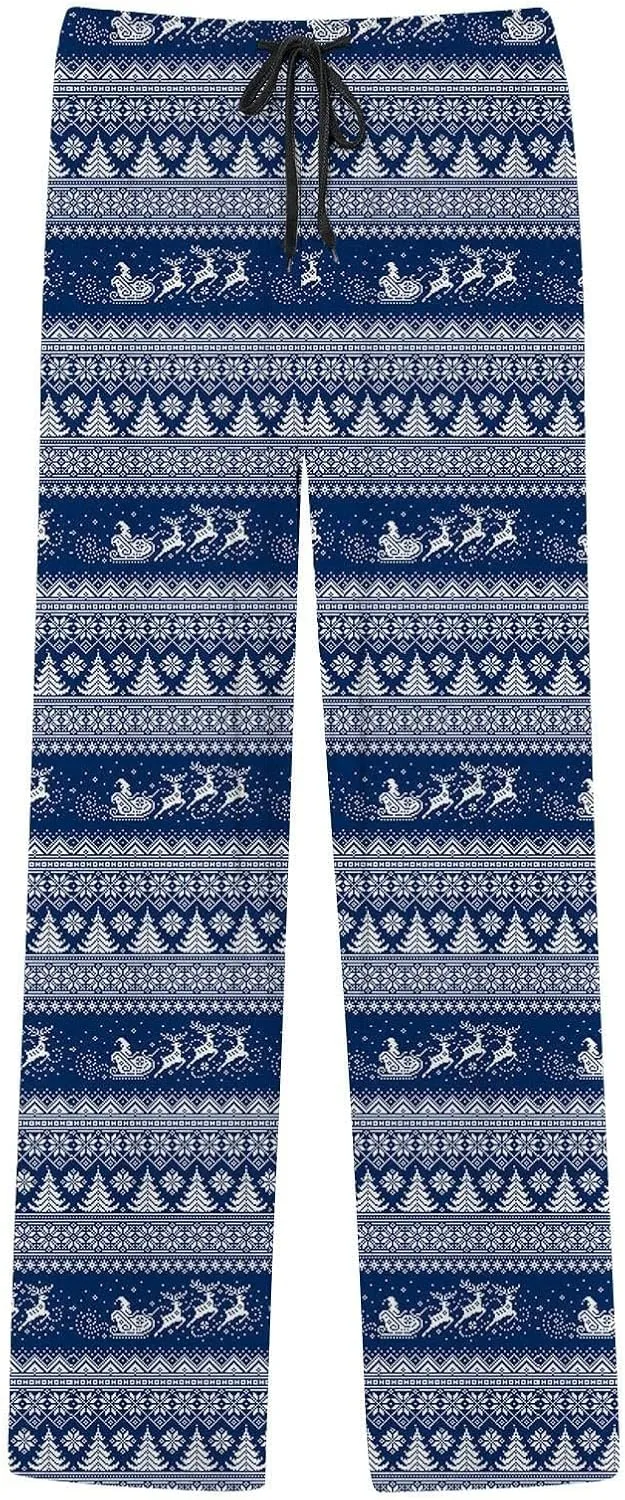MenS Fleece Pajama Pants 3D Printed Loose and Trendy Drawstring Pants Bottoms Comfy Drawstring Sleepwear Mens