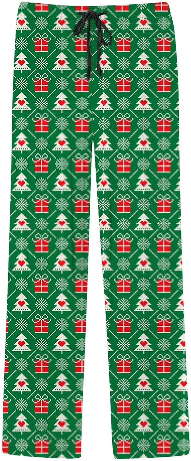 MenS Fleece Pajama Pants 3D Printed Loose and Trendy Drawstring Pants Bottoms Comfy Drawstring Sleepwear Mens