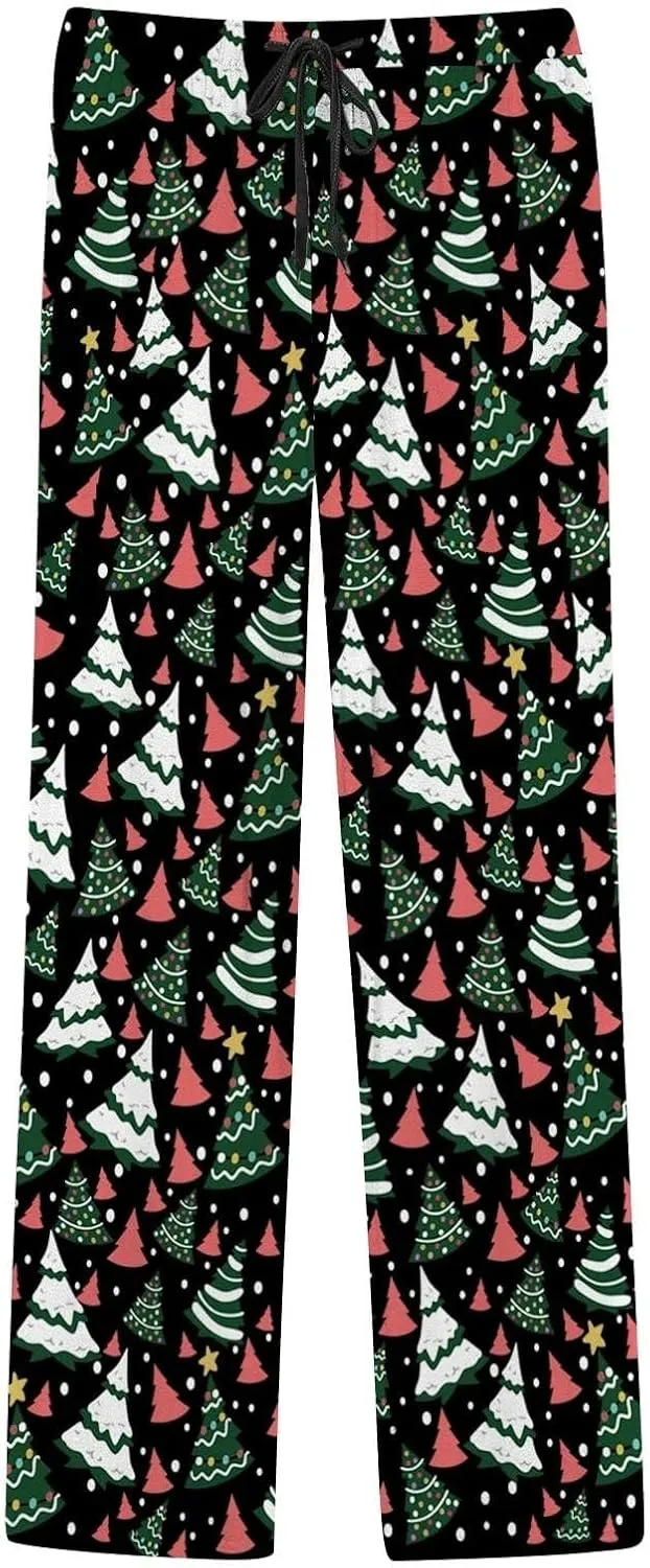 MenS Fleece Pajama Pants 3D Printed Loose and Trendy Drawstring Pants Bottoms Comfy Drawstring Sleepwear Mens