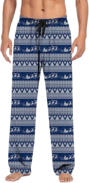 MenS Fleece Pajama Pants 3D Printed Loose and Trendy Drawstring Pants Bottoms Comfy Drawstring Sleepwear Mens
