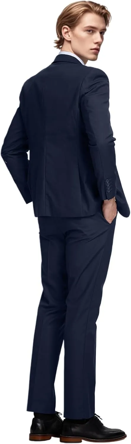 Men's Green Classic Fit 3-Piece Suit Set: Double Breasted Tuxedo for Wedding, Prom, Business