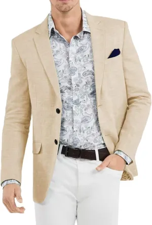 Mens Linen Blazer Lightweight 2 Button Casual Jacket for Men Summer Sport Coats & Blazers