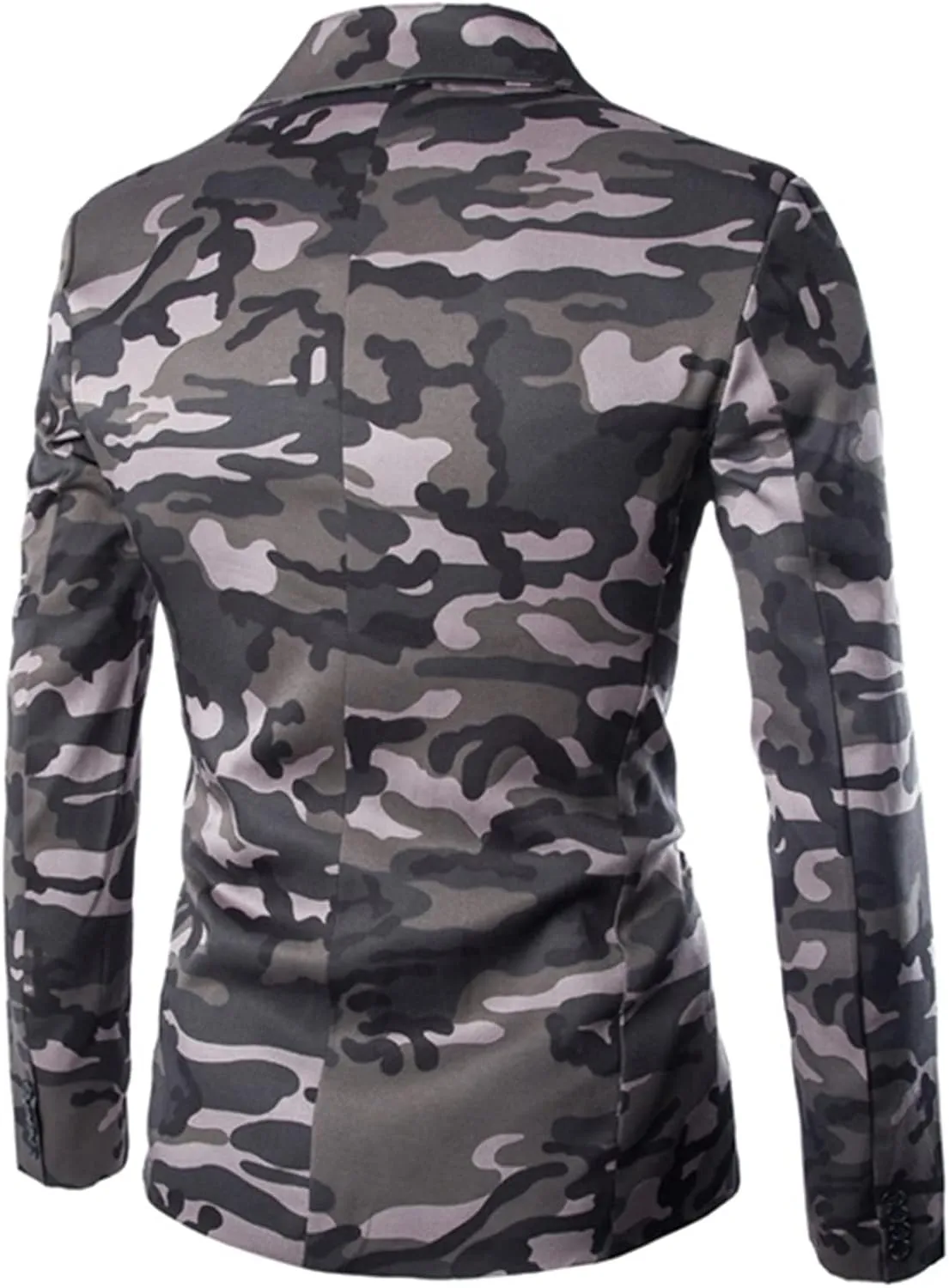 Men's Military Camouflage Suit Outdoor Notched Lapel Sport Jacket Classic Fit Camo Blazer Coat Jacket Tops