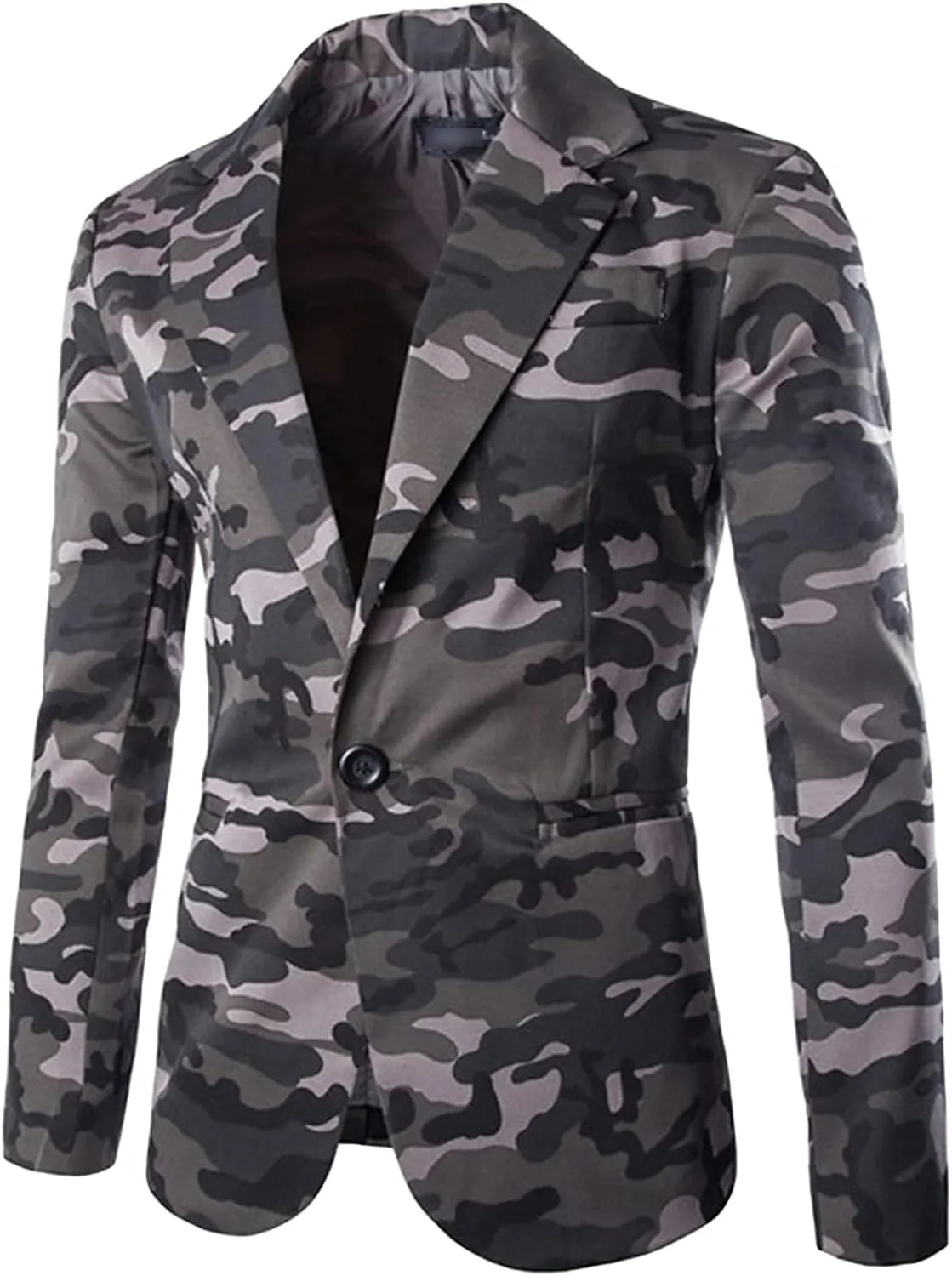 Men's Military Camouflage Suit Outdoor Notched Lapel Sport Jacket Classic Fit Camo Blazer Coat Jacket Tops