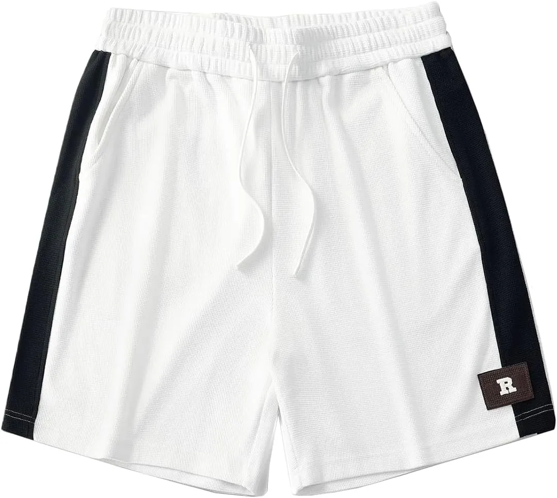 Men's Pajama Cotton Shorts Sleepwear Lounge Pajama Bottoms With Pockets And Drawstring