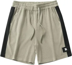 Men's Pajama Cotton Shorts Sleepwear Lounge Pajama Bottoms With Pockets And Drawstring