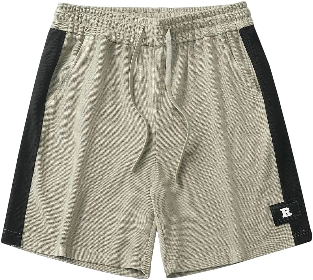 Men's Pajama Cotton Shorts Sleepwear Lounge Pajama Bottoms With Pockets And Drawstring