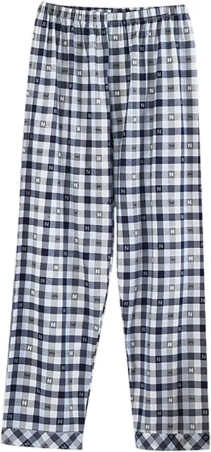 Mens Pajama Pants Plaid Sleep & Lounge Pants Funny Holiday Elastic Waist Soft Sleep Lounge Pjs Bottoms