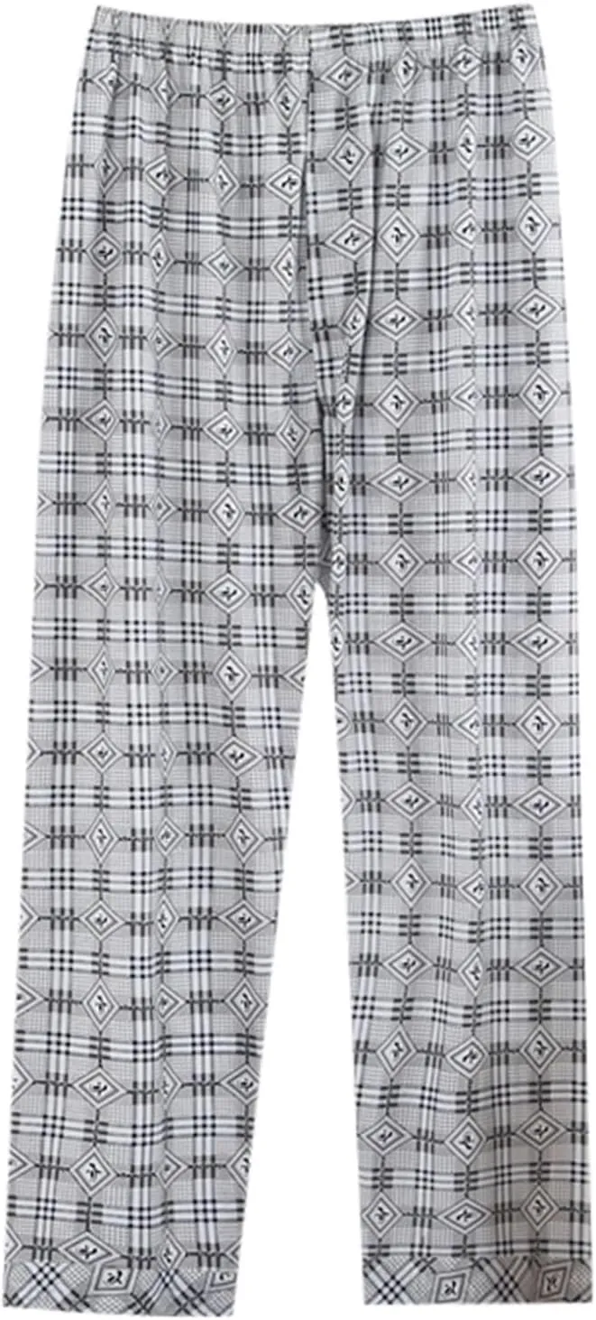 Mens Pajama Pants Plaid Sleep & Lounge Pants Funny Holiday Elastic Waist Soft Sleep Lounge Pjs Bottoms