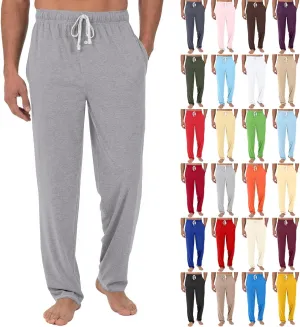 Mens Pajama Pants Soft Comfy Drawstring Waist Sleep Lounge Pants with Pockets Loose Cotton Pajama Bottoms Sleepwear