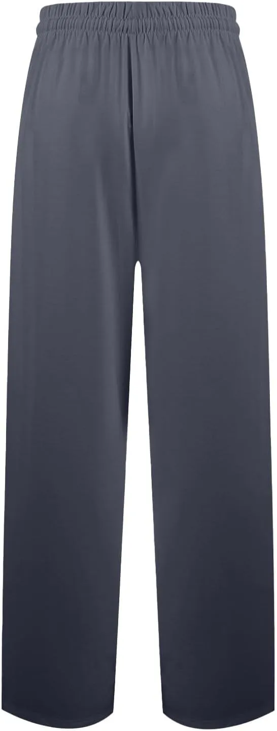 Mens Pajama Pants Soft Comfy Drawstring Waist Sleep Lounge Pants with Pockets Loose Cotton Pajama Bottoms Sleepwear