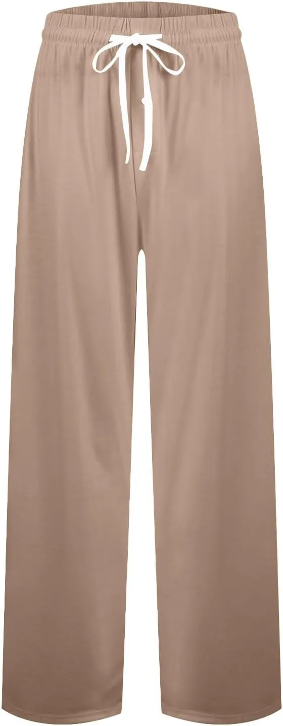 Mens Pajama Pants Soft Comfy Drawstring Waist Sleep Lounge Pants with Pockets Loose Cotton Pajama Bottoms Sleepwear