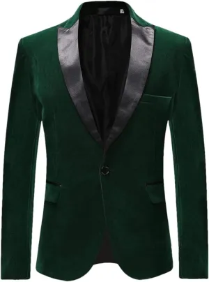 Mens Red Blue Fleece Blazers Spring Autumn Slim Fit Casual Suit Jacket Men Blazer Clothing