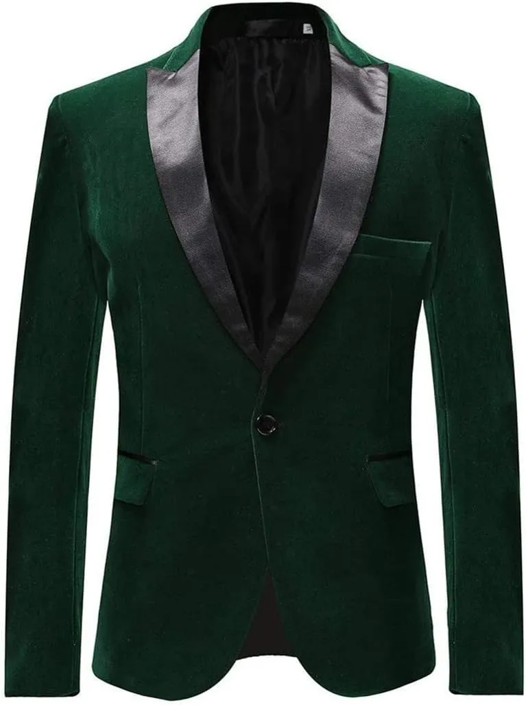Mens Red Blue Fleece Blazers Spring Autumn Slim Fit Casual Suit Jacket Men Blazer Clothing