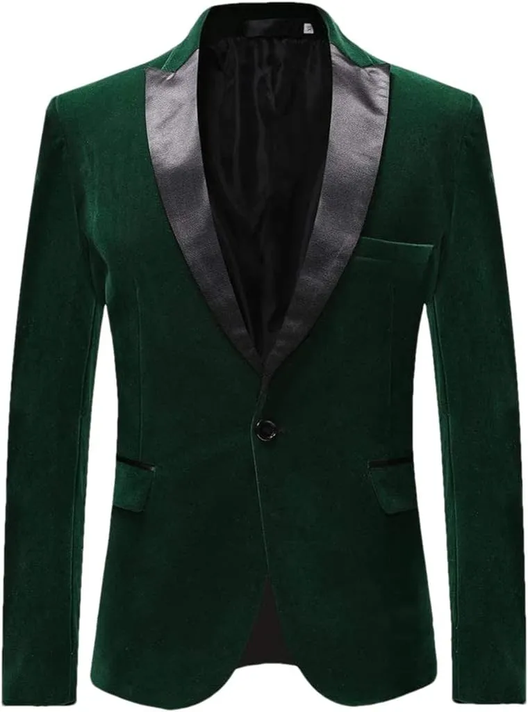 Mens Red Blue Fleece Blazers Spring Autumn Slim Fit Casual Suit Jacket Men Blazer Clothing