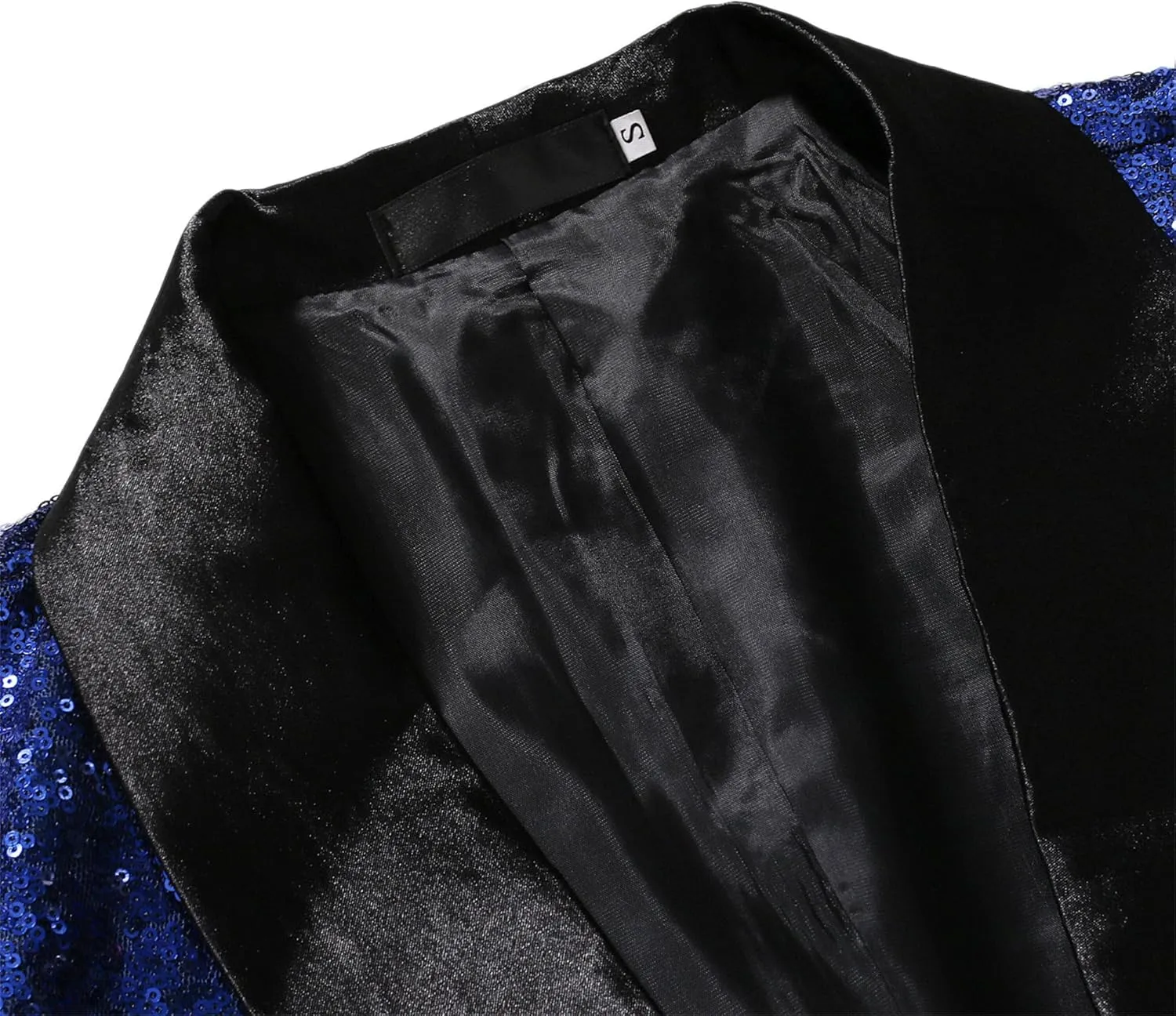 Men's Sequins Suit Jacket Slim Fit Shawl Lapel Blazer Sport Coats 1 Button Tuxedo Jackets for Prom Party Dinner