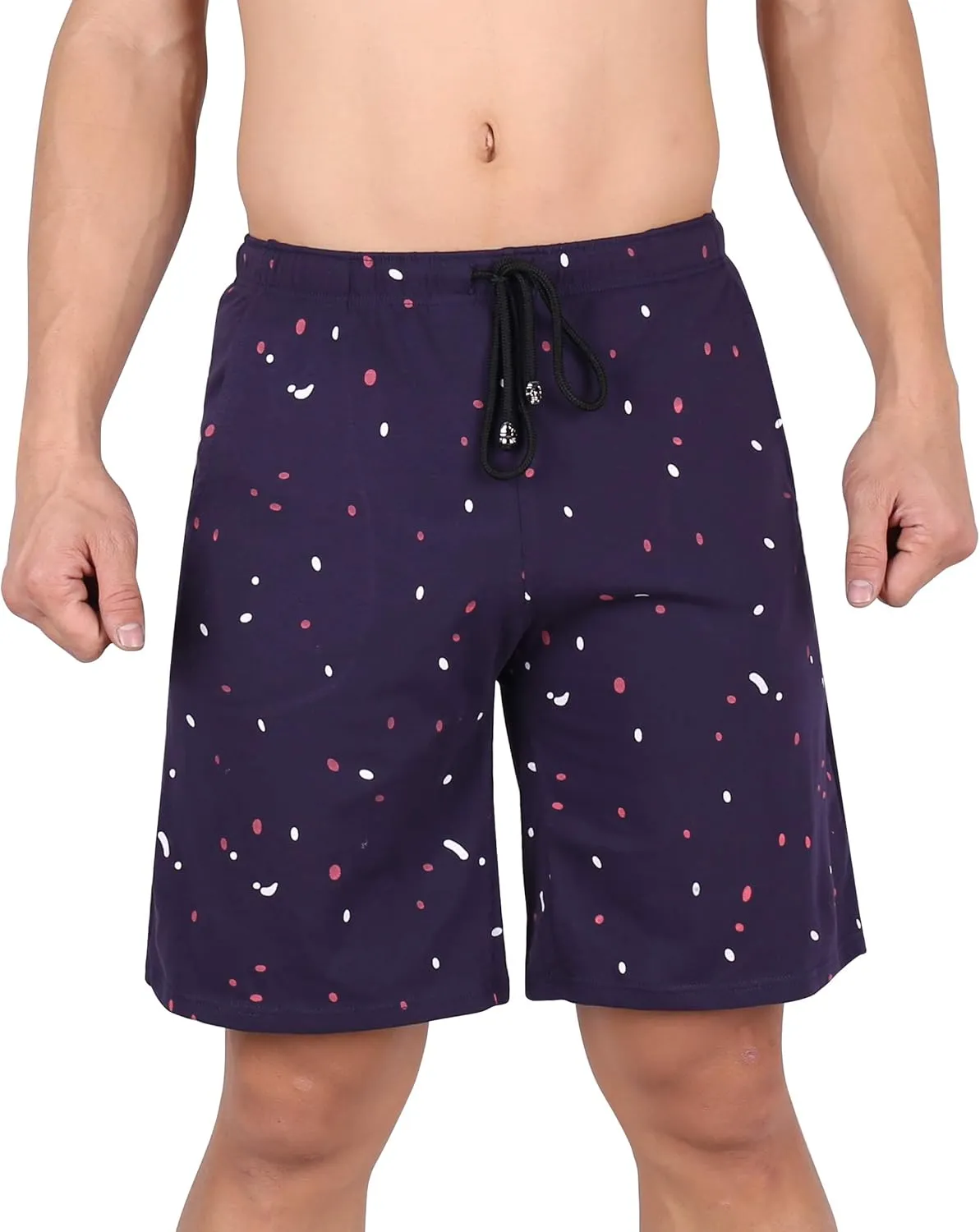Mens Sleep Shorts Cotton Pajama Shorts Sleepwear Lounge Shorts with Pockets for Summer