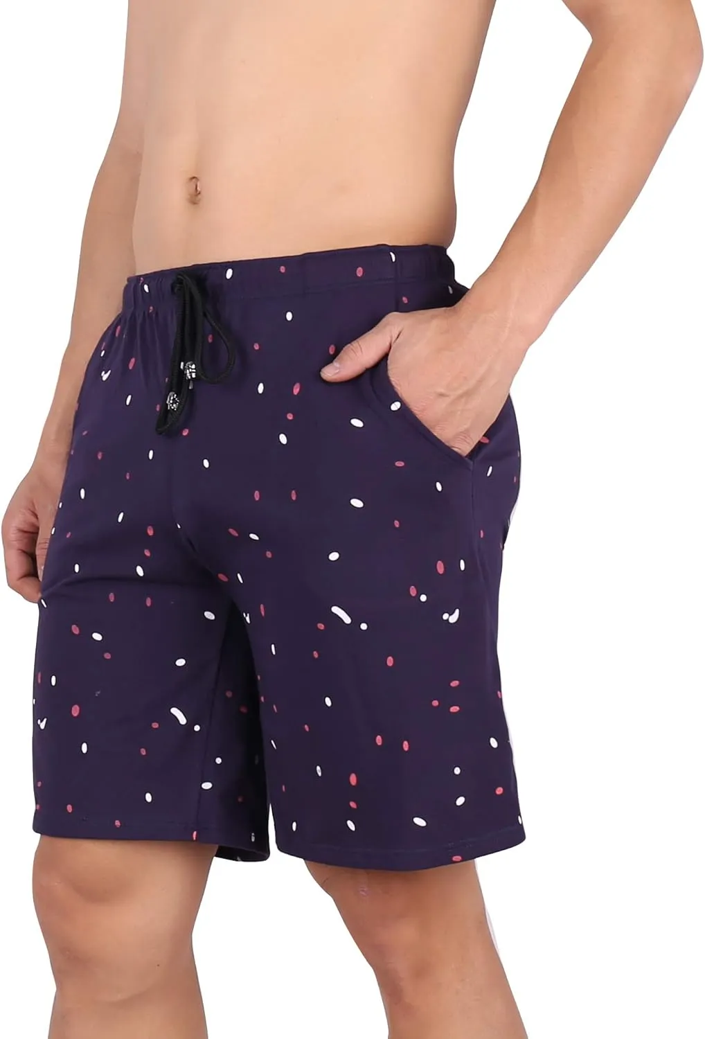 Mens Sleep Shorts Cotton Pajama Shorts Sleepwear Lounge Shorts with Pockets for Summer