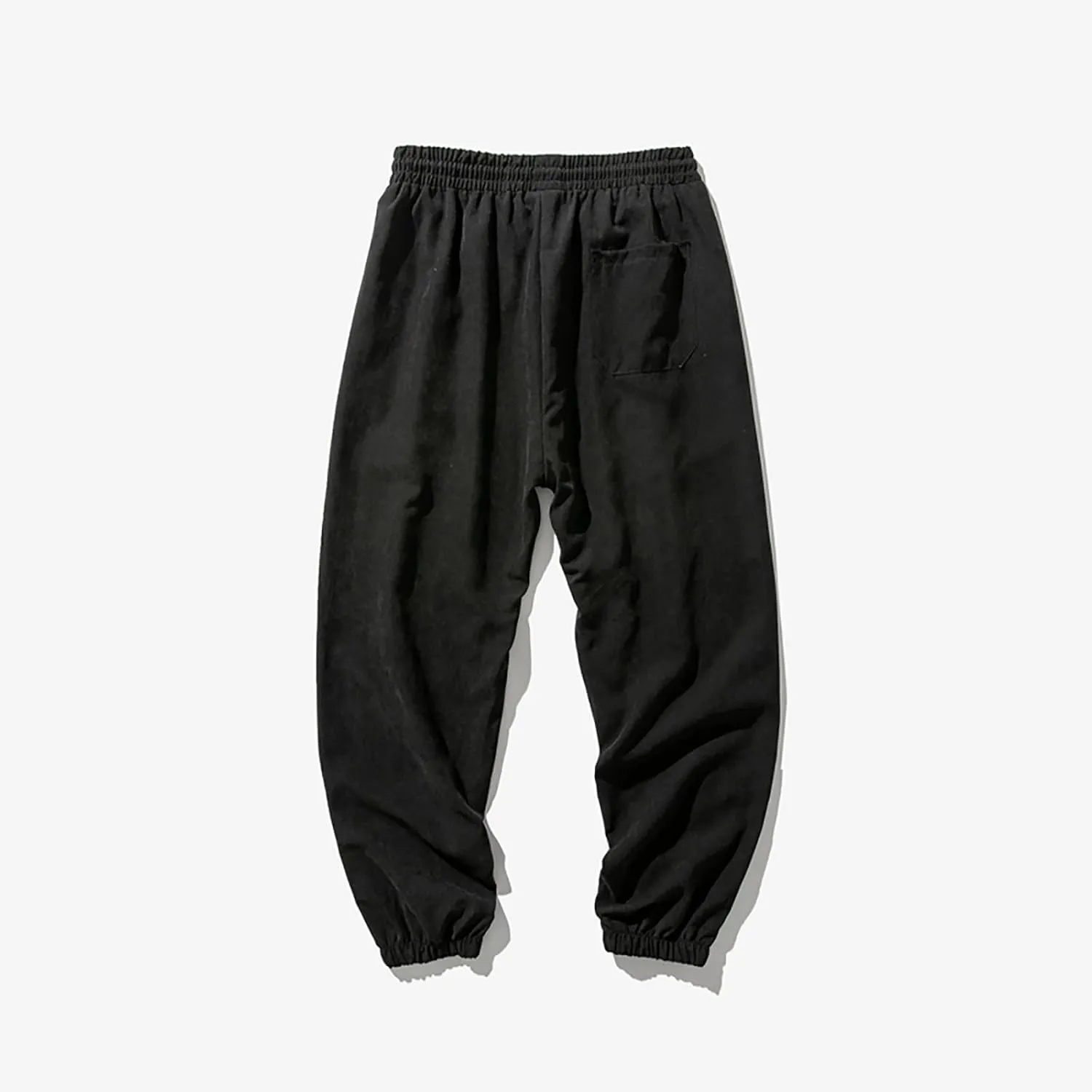 Men's Solid Color Drawstring Elastic Waist Sweatpants Loose Soft Cuffed Pants Casual Cozy Long Pants with Pockets