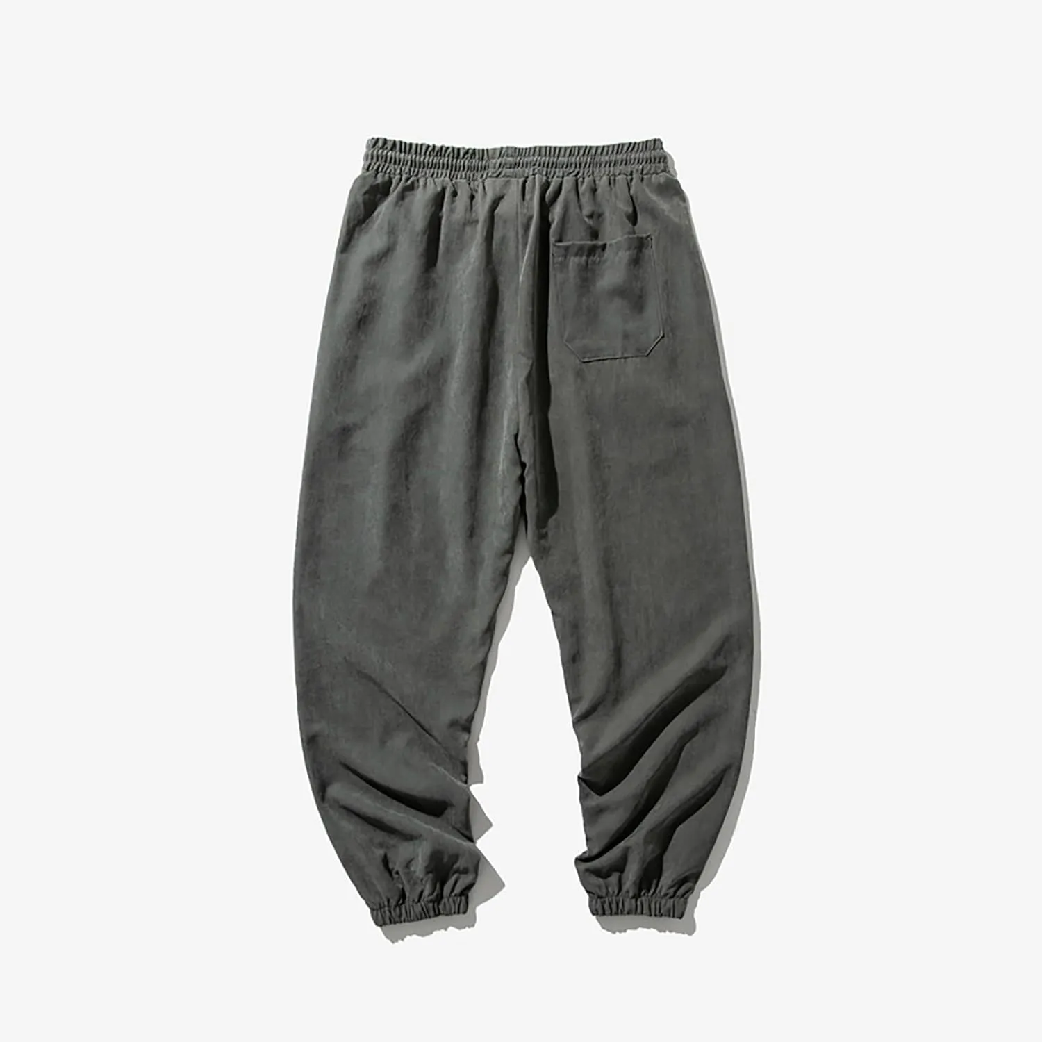 Men's Solid Color Drawstring Elastic Waist Sweatpants Loose Soft Cuffed Pants Casual Cozy Long Pants with Pockets