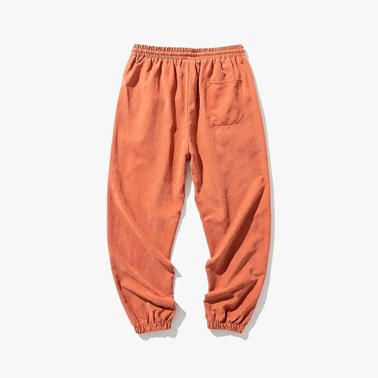Men's Solid Color Drawstring Elastic Waist Sweatpants Loose Soft Cuffed Pants Casual Cozy Long Pants with Pockets
