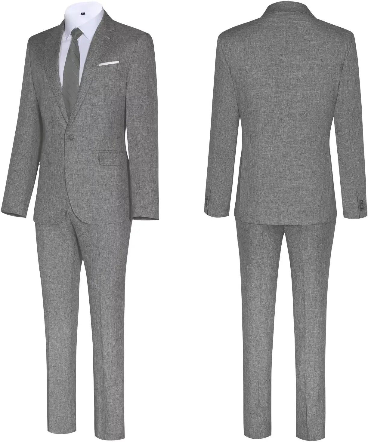 Mens Suits Classic Fit 2 Piece Lightweight Suit Set One Button Casual Jacket Blazer Pant for Men Wedding Bussiness