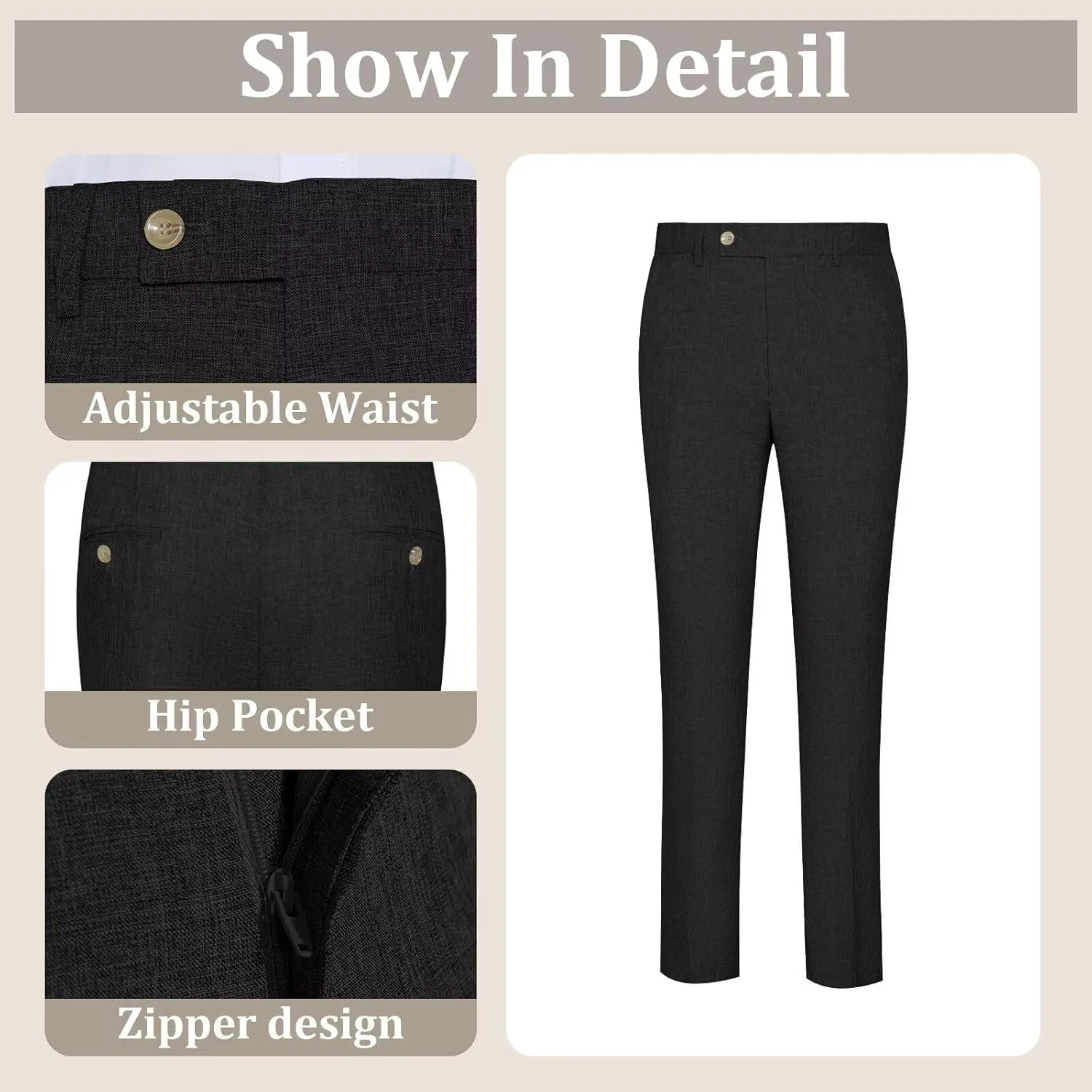 Mens Suits Classic Fit 2 Piece Lightweight Suit Set One Button Casual Jacket Blazer Pant for Men Wedding Bussiness