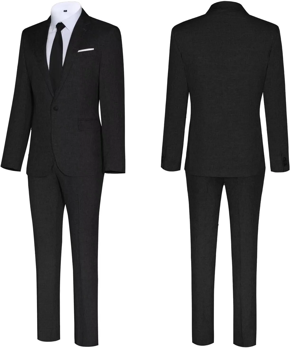 Mens Suits Classic Fit 2 Piece Lightweight Suit Set One Button Casual Jacket Blazer Pant for Men Wedding Bussiness