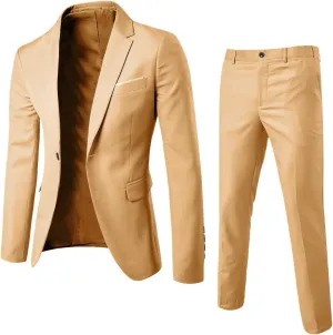 Mens Suits Classic Fit 2 Piece Slim Fit Jacket Pants Wedding Formal Outfits Groomsmen Suits Prom Homecoming Tuxedos