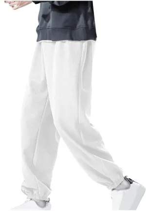 Mens Waffle Sweatpants Joggers Pants Elastic Waist Casual Sports Trousers with Pockets