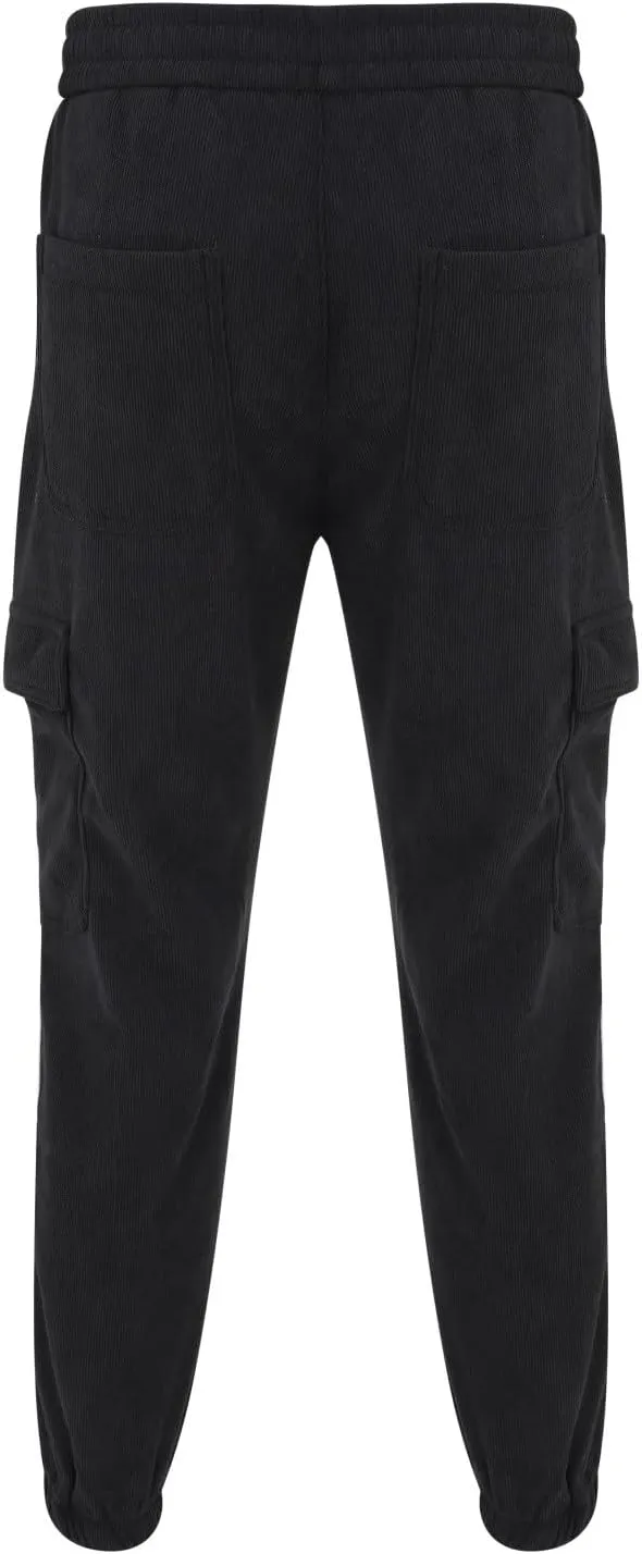 MIDOO Mens Cargo Pant Elastic Waist Casual Jogger Pant Stretch Drawstring Elastic Waist Tapered Leg Sweatpants with Pockets