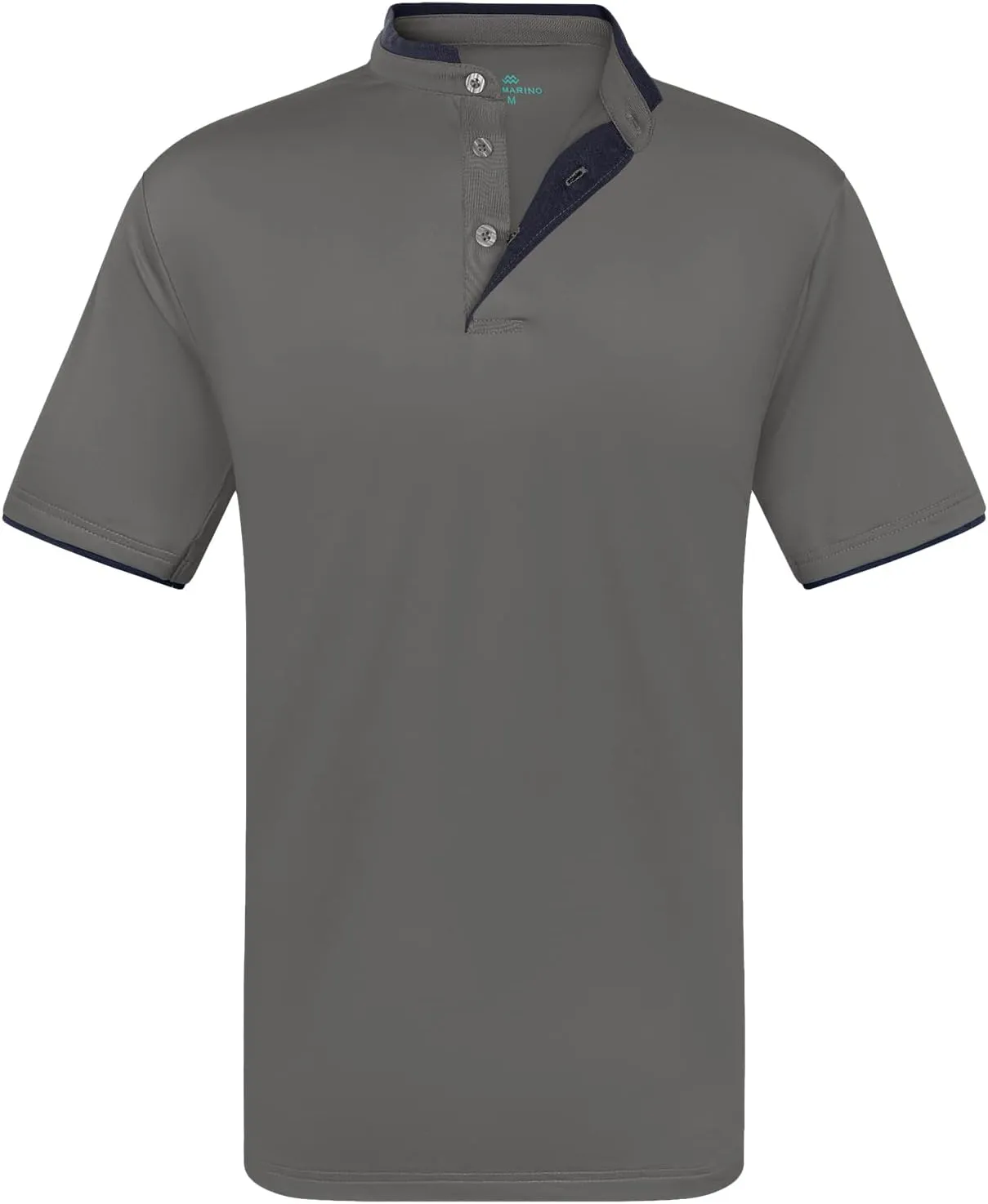 Mio Marino French Collar Henley Polo Shirt for Men – Lightweight - Moisture Wicking – Breathable Fabric