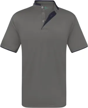 Mio Marino French Collar Henley Polo Shirt for Men – Lightweight - Moisture Wicking – Breathable Fabric
