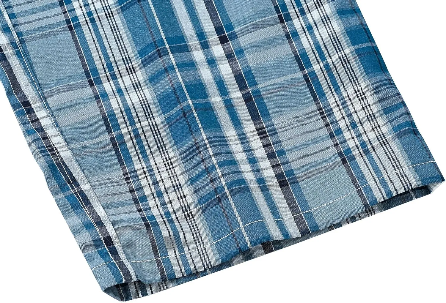 MoFiz Mens Cotton Pajama Pants Lightweight Lounge Sleep Plaid Bottoms with Pockets Drawstring