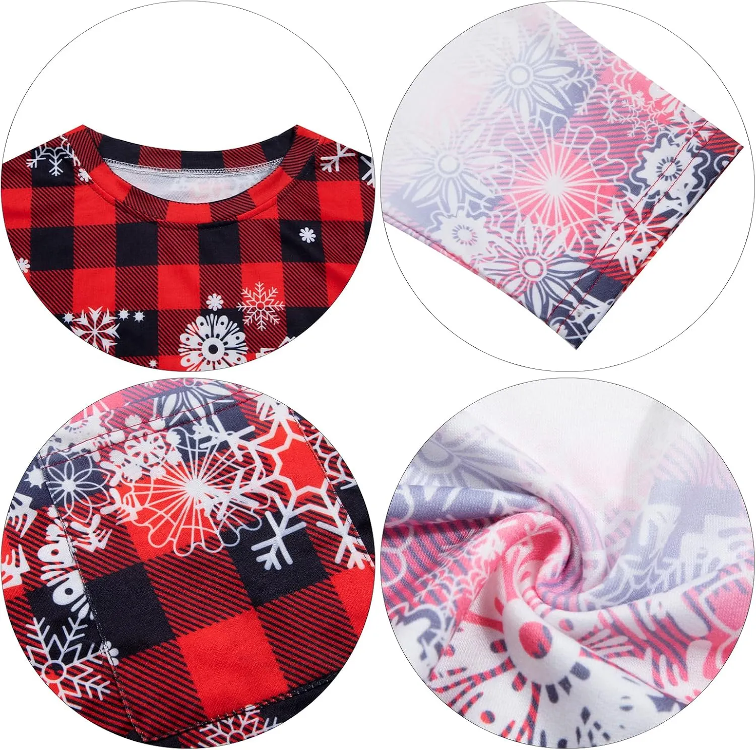 MOUSYA Women Dress Shirt Christmas Long Sleeve Tops Santa Printed Pullover Loose Plus Size T-Shirt Blouse with Pockets
