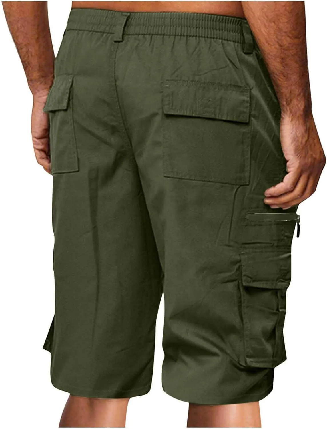 Muscularfit Tactical Shorts for Men 2024 Casual Multi Pockets Elastic Waist Chino Cargo Shorts Summer Athletic Beach Shorts