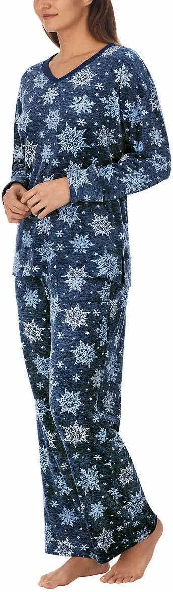 Nautica Womens Pajamas - Cozy Silky Fleece - 2 Piece Long Sleeve Winter Sleepwear Set for Women